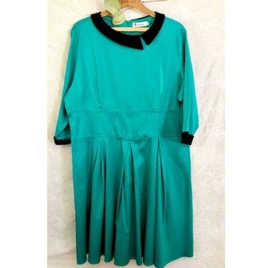 ReoRia Teal Green Peter Pan Retro Tea Dress 20
